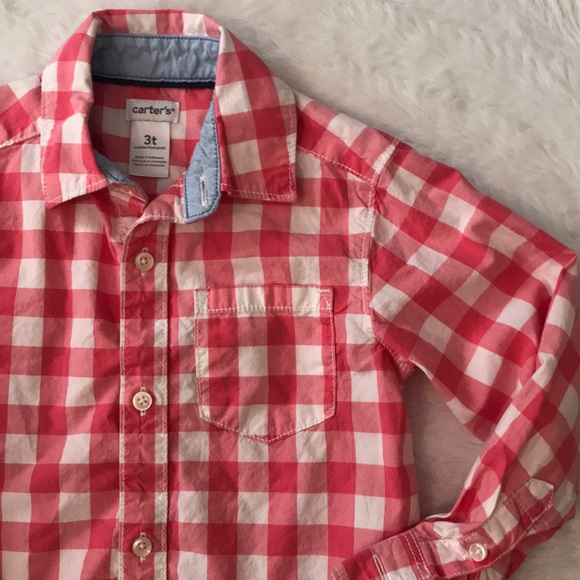 Carter's Other - Carter’s cute pink/white Boys checkered shirt